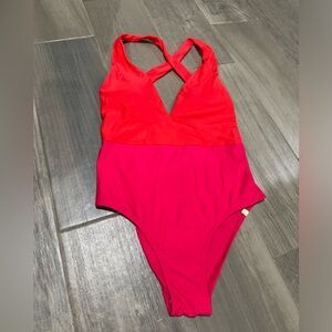 Summersalt Red and Pink One Piece Swimsuit